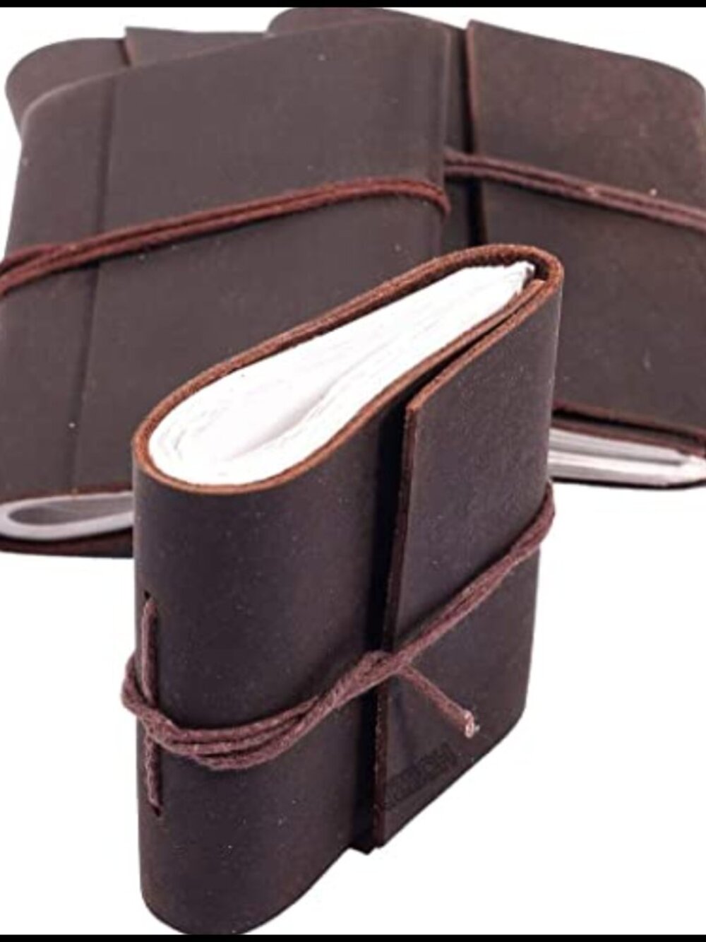 Handmade Leather Mini Journal Notebook Blank Unlined Pocket Diary Set of 4
